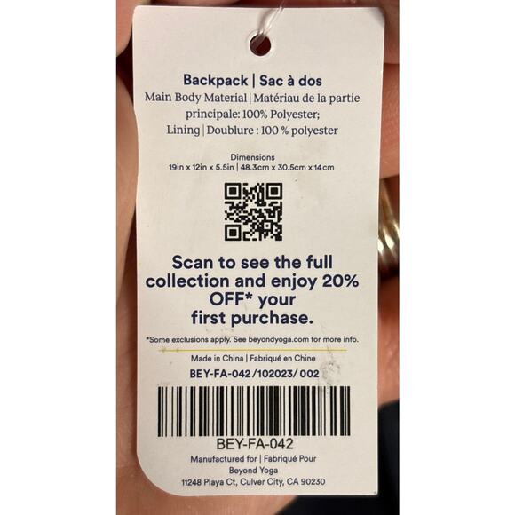 Beyond Yoga Black Convertible Gym Backpack Tote NWT - Picture 7 of 9